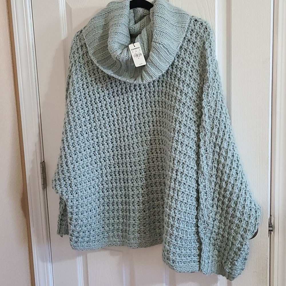 Express Cowl Neck Oversized Knit Sweater